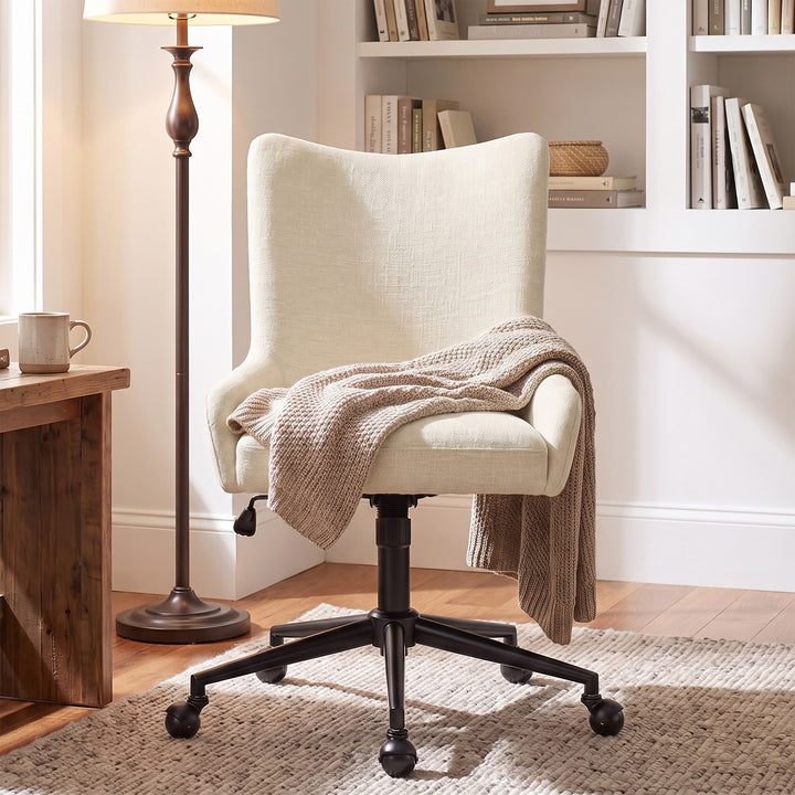 YOUNIKE Modern Office Chair Executive Desk Chair with Curved Backrest Adjustable Height Swivel Rolling Office Chair