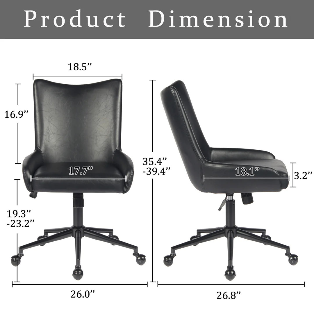 YOUNIKE Modern Office Chair Executive Desk Chair with Curved Backrest Adjustable Height Swivel Rolling Office Chair