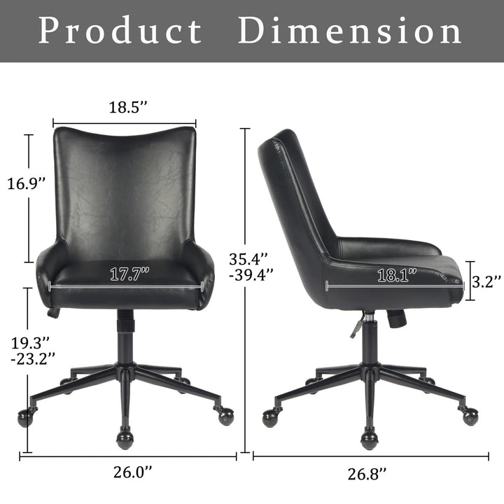 YOUNIKE Modern Office Chair Executive Desk Chair with Curved Backrest Adjustable Height Swivel Rolling Office Chair