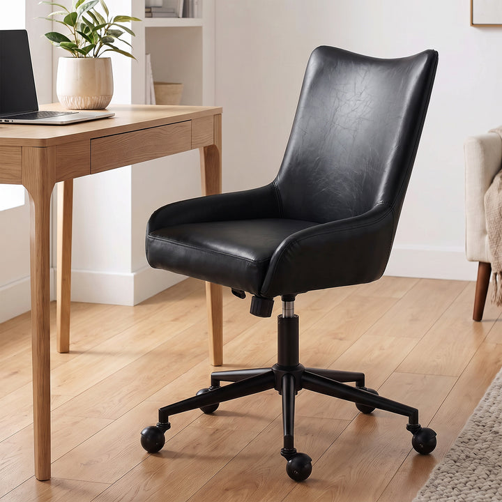YOUNIKE Modern Office Chair Executive Desk Chair with Curved Backrest Adjustable Height Swivel Rolling Office Chair