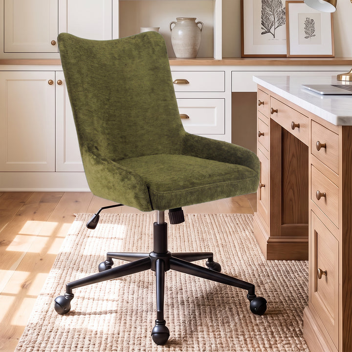YOUNIKE Modern Office Chair Executive Desk Chair with Curved Backrest Adjustable Height Swivel Rolling Office Chair