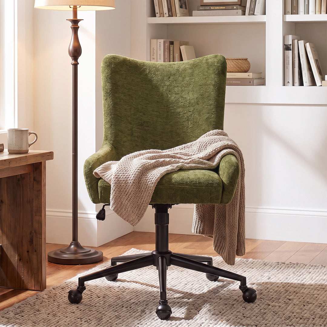 YOUNIKE Modern Office Chair Executive Desk Chair with Curved Backrest Adjustable Height Swivel Rolling Office Chair