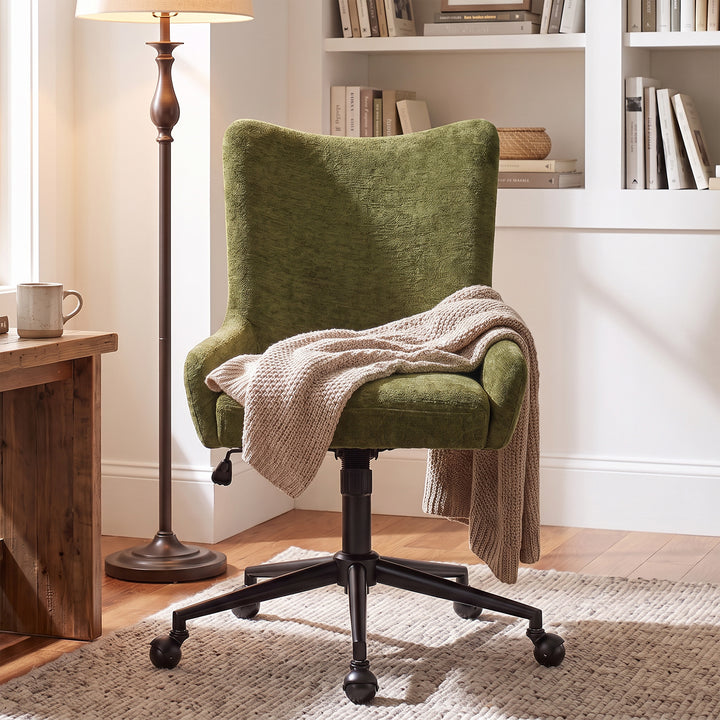 YOUNIKE Modern Office Chair Executive Desk Chair with Curved Backrest Adjustable Height Swivel Rolling Office Chair
