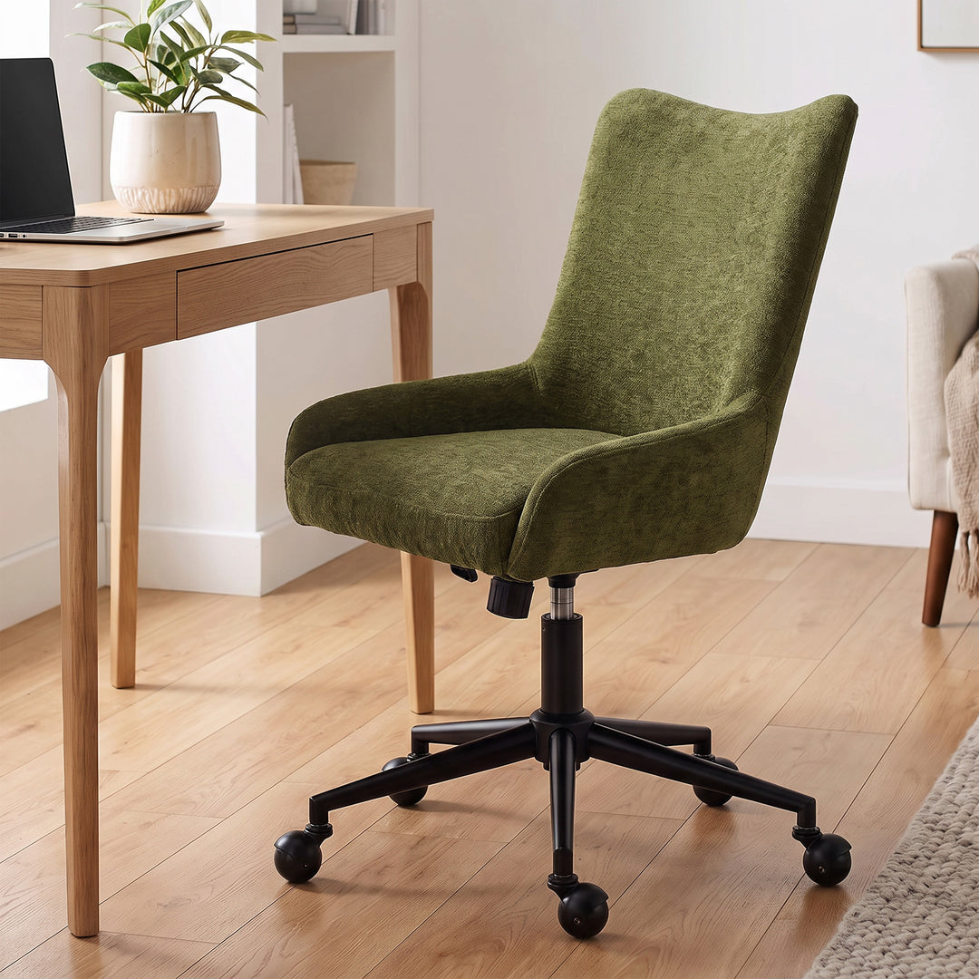 YOUNIKE Modern Office Chair Executive Desk Chair with Curved Backrest Adjustable Height Swivel Rolling Office Chair