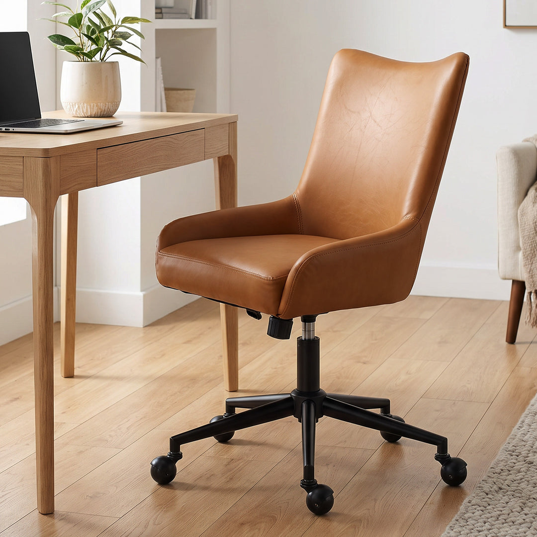 YOUNIKE Modern Office Chair Executive Desk Chair with Curved Backrest Adjustable Height Swivel Rolling Office Chair