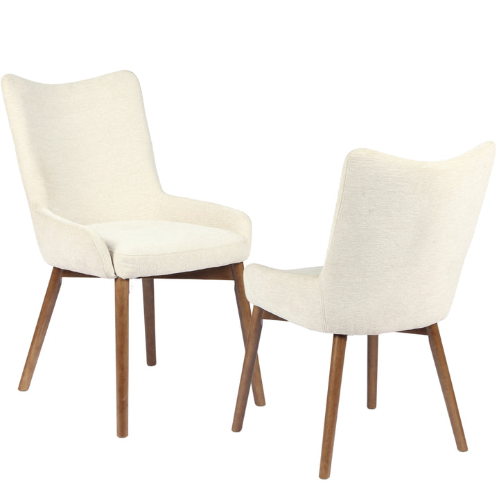 YOUNIKE Dining Chairs Set of 2 Wingback Upholstered Accent Chairs with Solid Wood Legs
