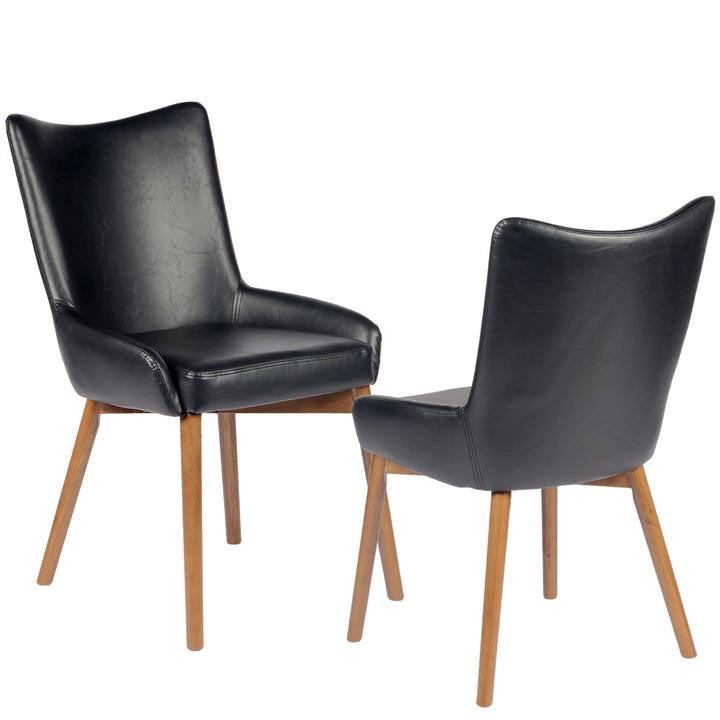 YOUNIKE Dining Chairs Set of 2 Wingback Upholstered Accent Chairs with Solid Wood Legs