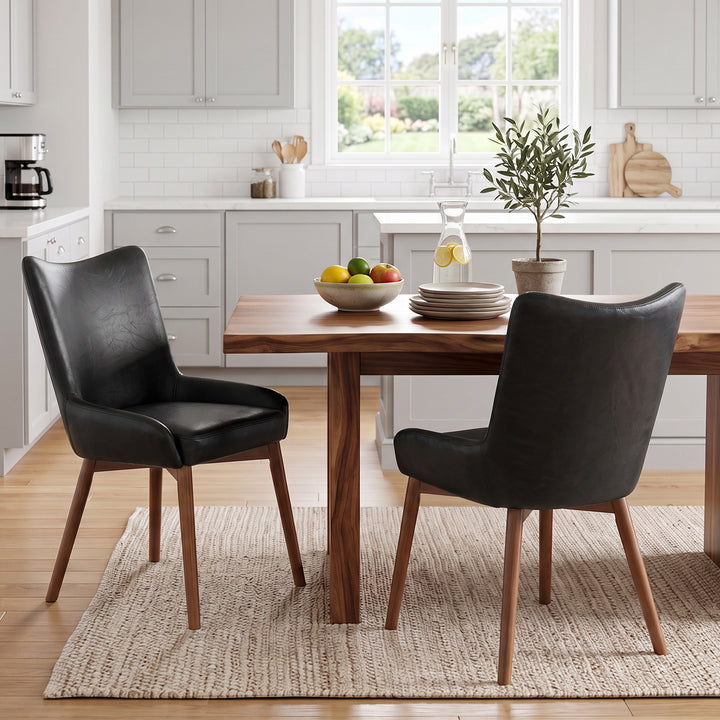 YOUNIKE Dining Chairs Set of 2 Wingback Upholstered Accent Chairs with Solid Wood Legs