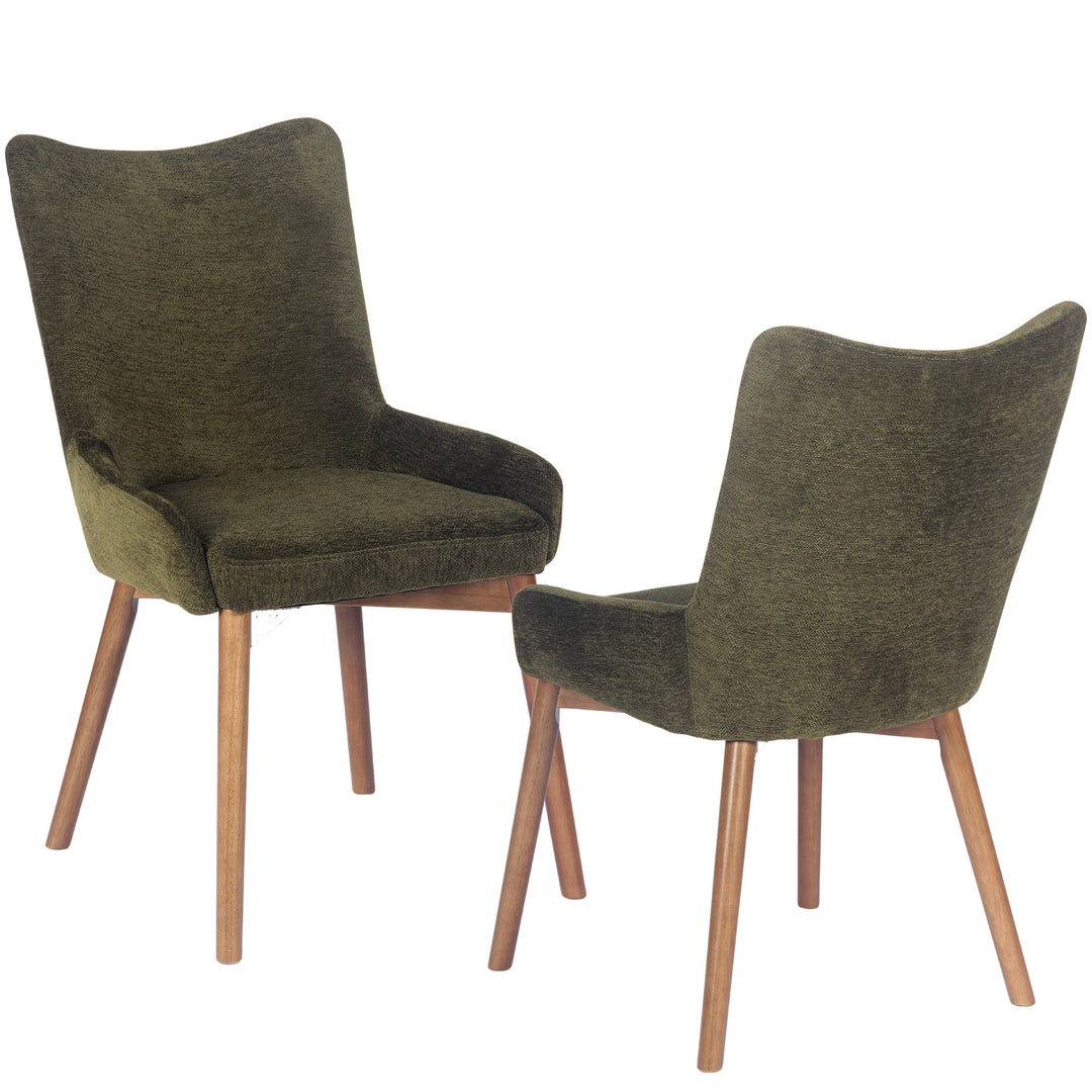 YOUNIKE Dining Chairs Set of 2 Wingback Upholstered Accent Chairs with Solid Wood Legs