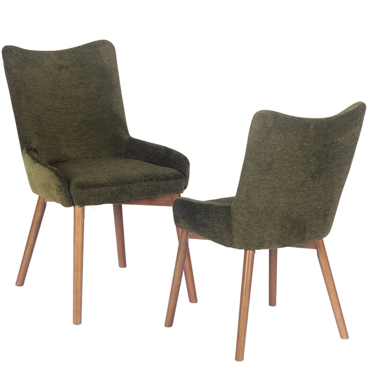YOUNIKE Dining Chairs Set of 2 Wingback Upholstered Accent Chairs with Solid Wood Legs