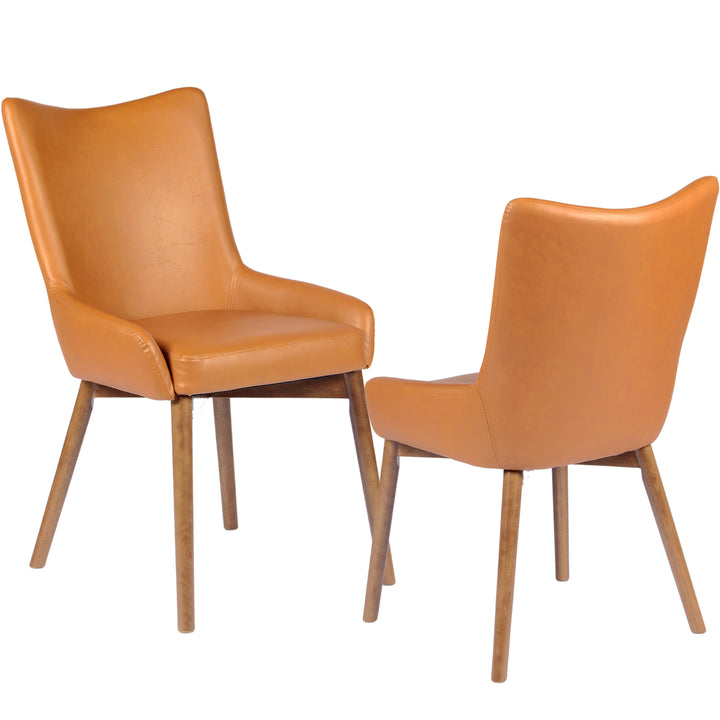 YOUNIKE Dining Chairs Set of 2 Wingback Upholstered Accent Chairs with Solid Wood Legs