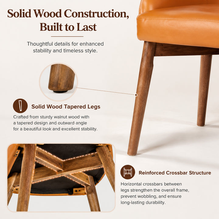 YOUNIKE Dining Chairs Set of 2 Wingback Upholstered Accent Chairs with Solid Wood Legs