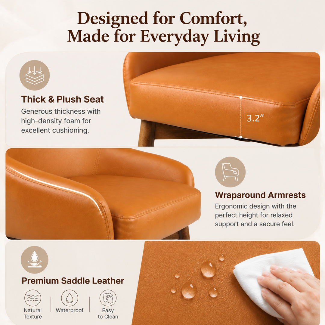 YOUNIKE Dining Chairs Set of 2 Wingback Upholstered Accent Chairs with Solid Wood Legs