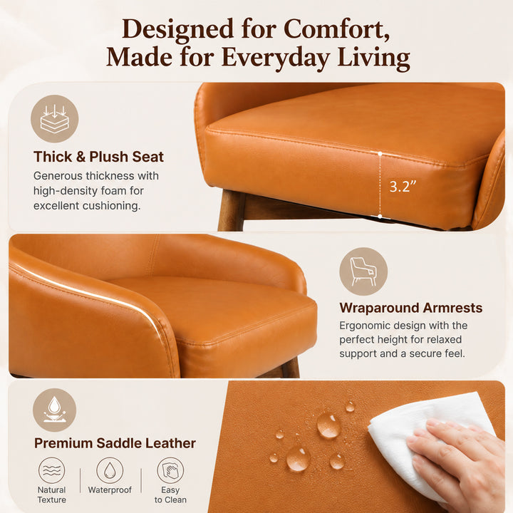 YOUNIKE Dining Chairs Set of 2 Wingback Upholstered Accent Chairs with Solid Wood Legs