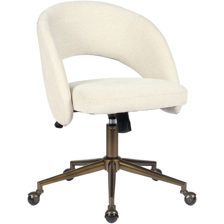 YOUNIKE Office Chair Adjustable Swivel Desk Chair Upholstered Home Office Chair with Wraparound Armrests
