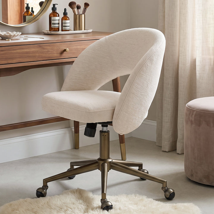 YOUNIKE Office Chair Adjustable Swivel Desk Chair Upholstered Home Office Chair with Wraparound Armrests