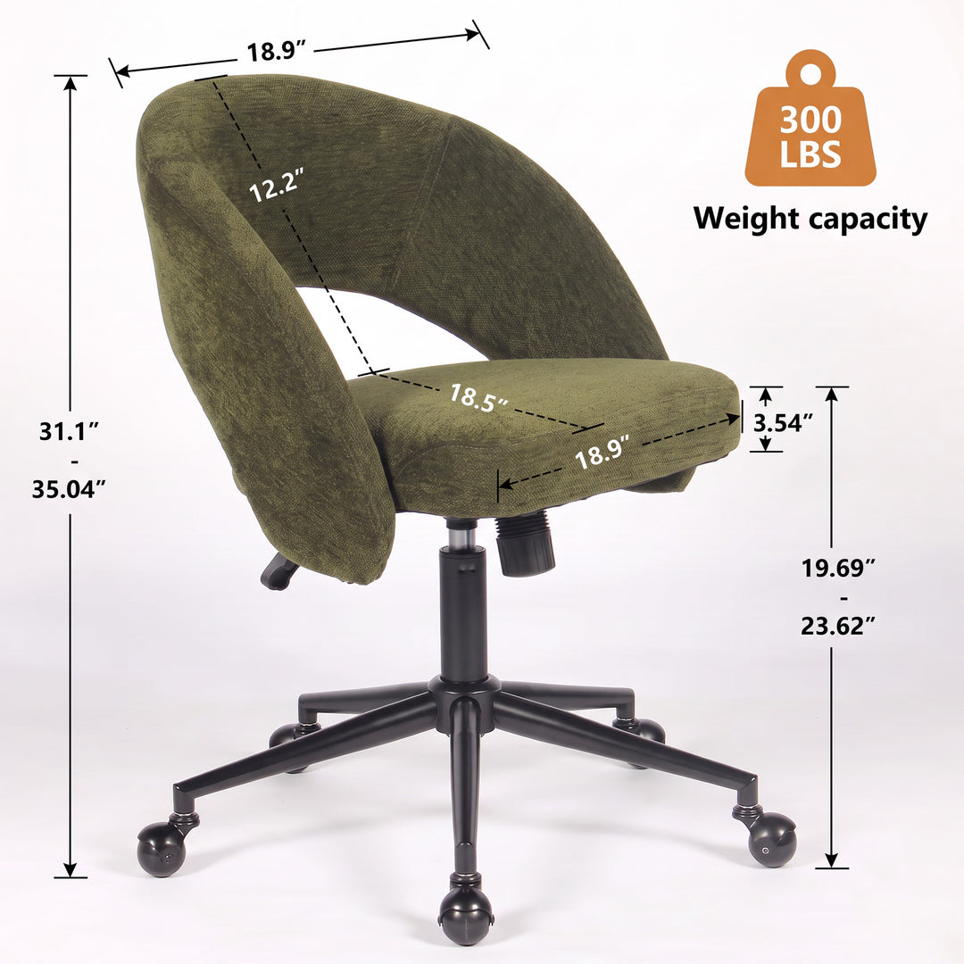 YOUNIKE Office Chair Adjustable Swivel Desk Chair Upholstered Home Office Chair with Wraparound Armrests