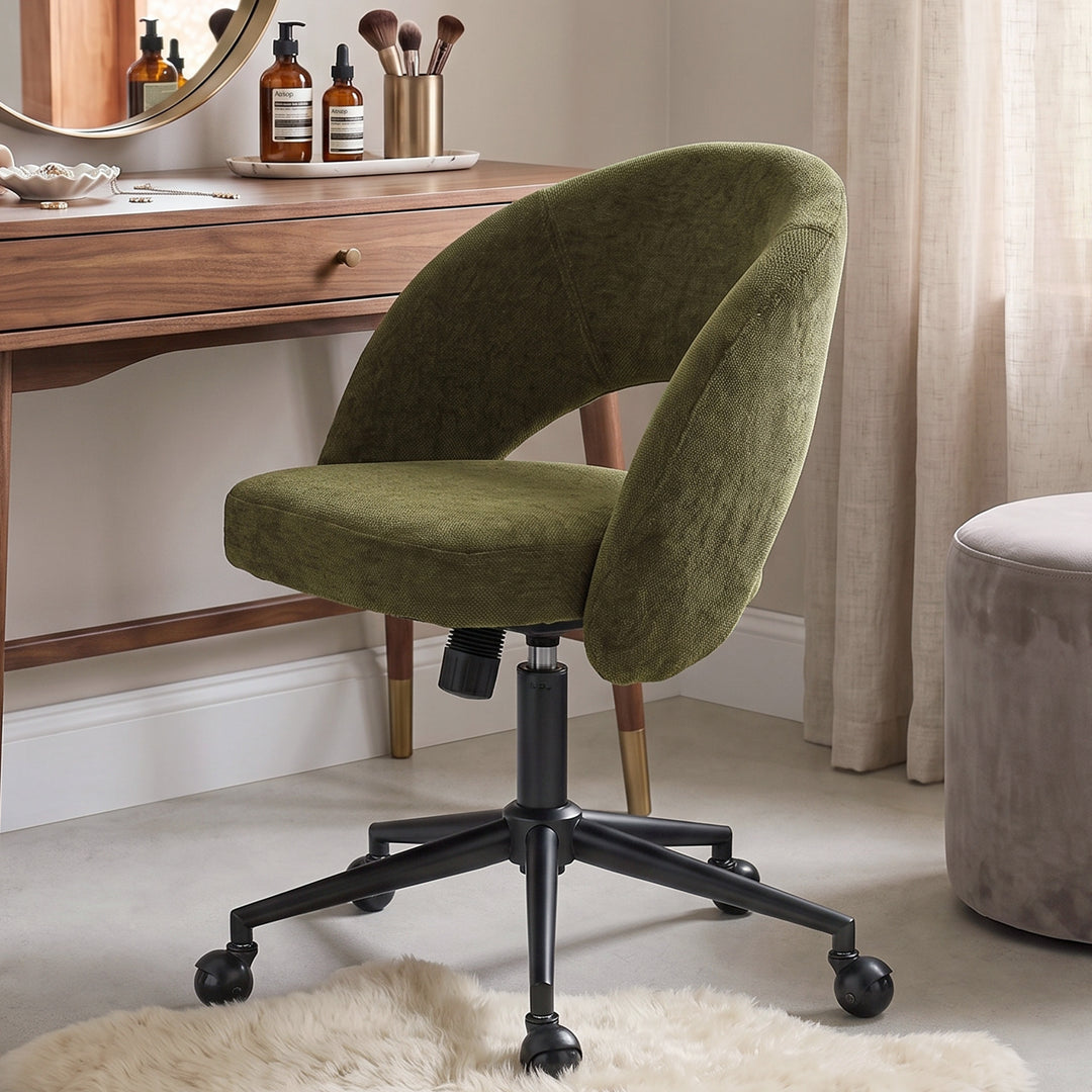 YOUNIKE Office Chair Adjustable Swivel Desk Chair Upholstered Home Office Chair with Wraparound Armrests