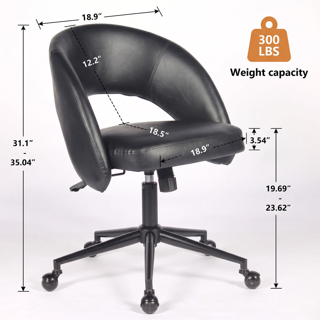 YOUNIKE Office Chair Adjustable Swivel Desk Chair Upholstered Home Office Chair with Wraparound Armrests