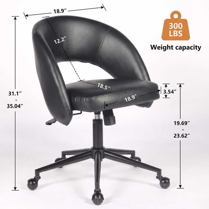 YOUNIKE Office Chair Adjustable Swivel Desk Chair Upholstered Home Office Chair with Wraparound Armrests