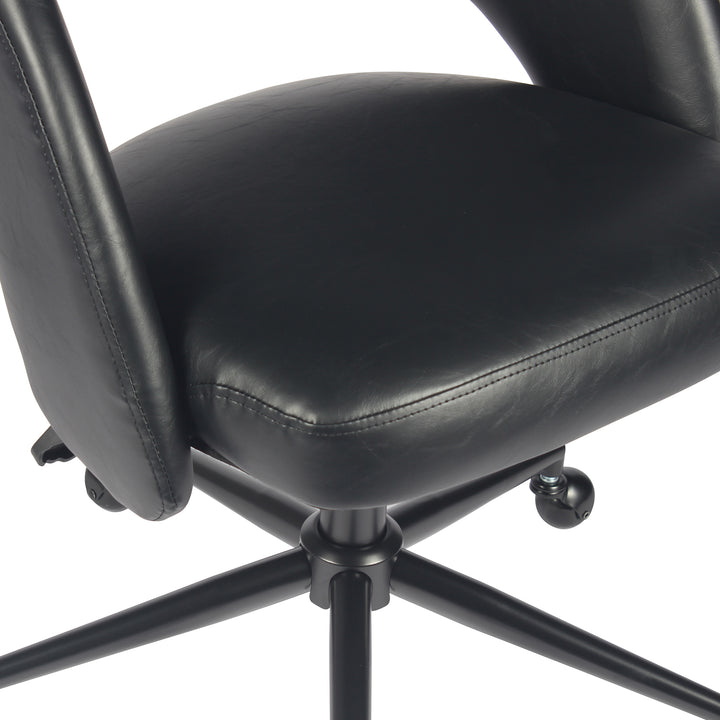 YOUNIKE Office Chair Adjustable Swivel Desk Chair Upholstered Home Office Chair with Wraparound Armrests