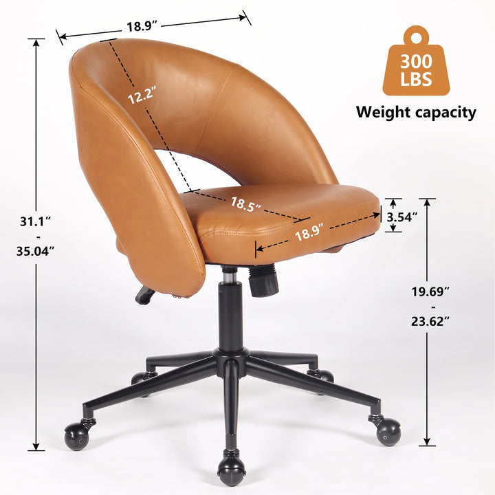 YOUNIKE Office Chair Adjustable Swivel Desk Chair Upholstered Home Office Chair with Wraparound Armrests