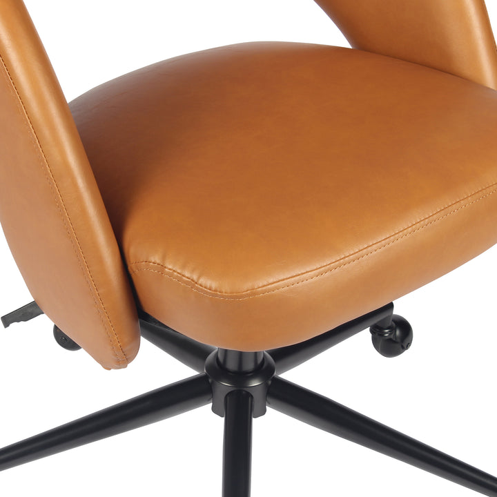 YOUNIKE Office Chair Adjustable Swivel Desk Chair Upholstered Home Office Chair with Wraparound Armrests