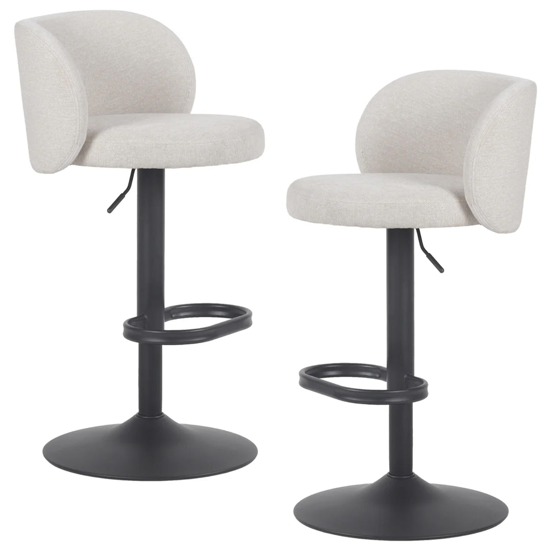 YOUNIKE Bar Stools with Curved Backrest 360° Swivel Kitchen Island Stools for Home Bar & Kitchen