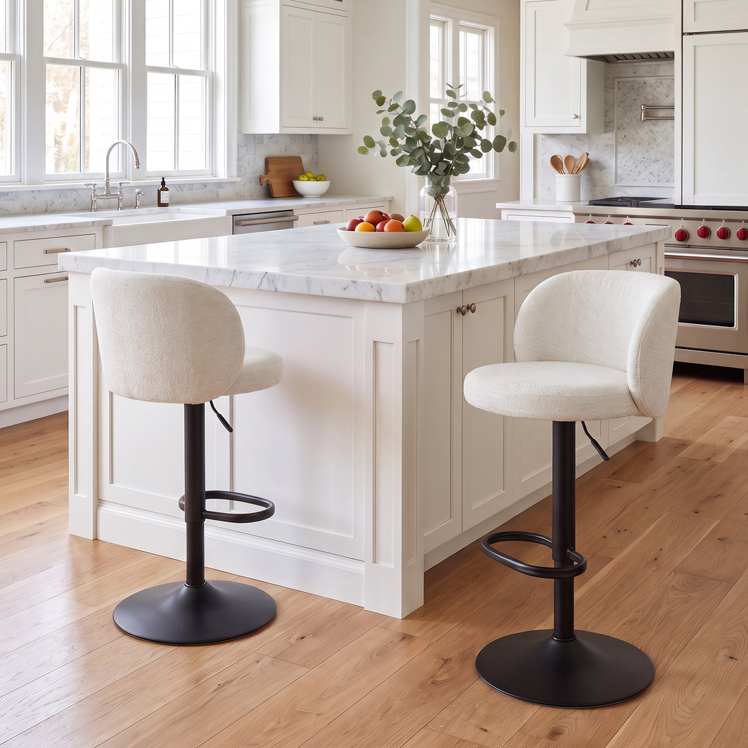 YOUNIKE Bar Stools with Curved Backrest 360° Swivel Kitchen Island Stools for Home Bar & Kitchen