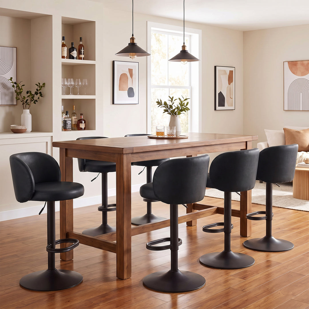 YOUNIKE Bar Stools with Curved Backrest 360° Swivel Kitchen Island Stools for Home Bar & Kitchen