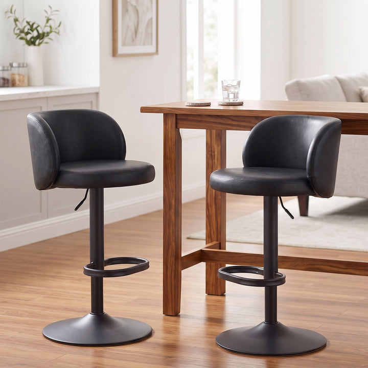 YOUNIKE Bar Stools with Curved Backrest 360° Swivel Kitchen Island Stools for Home Bar & Kitchen