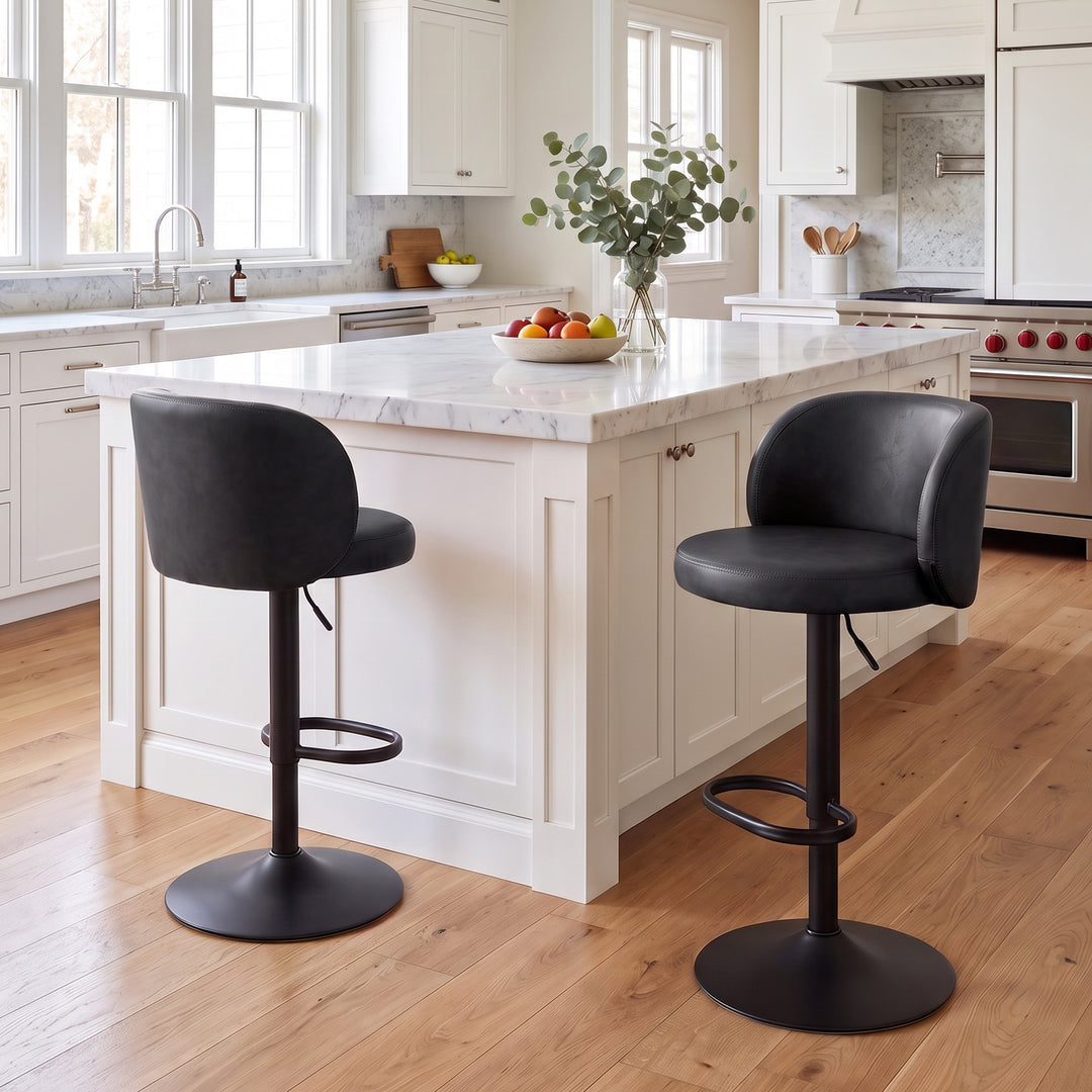 YOUNIKE Bar Stools with Curved Backrest 360° Swivel Kitchen Island Stools for Home Bar & Kitchen