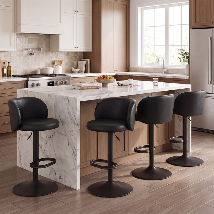 YOUNIKE Bar Stools with Curved Backrest 360° Swivel Kitchen Island Stools for Home Bar & Kitchen