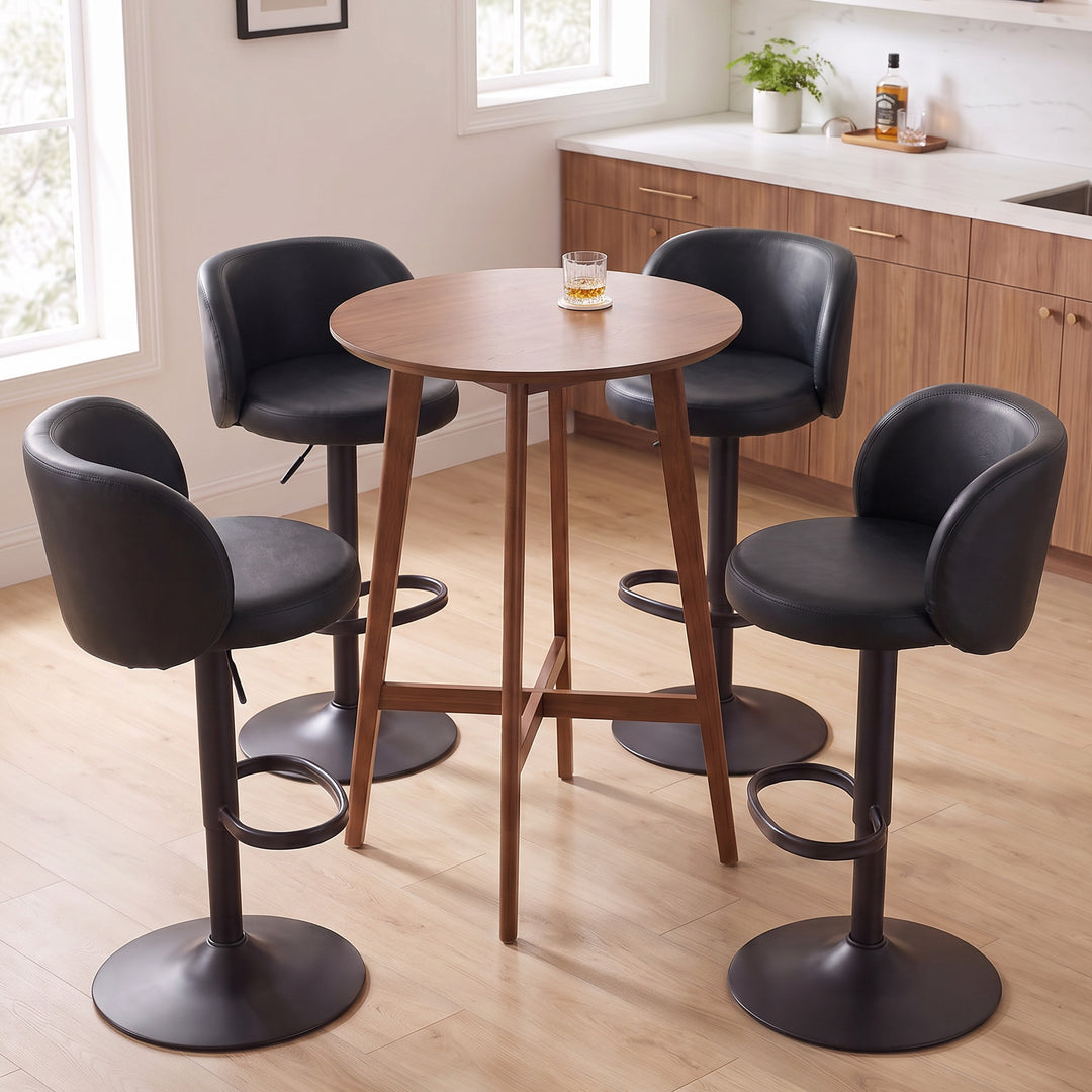 YOUNIKE Bar Stools with Curved Backrest 360° Swivel Kitchen Island Stools for Home Bar & Kitchen