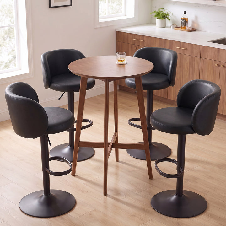 YOUNIKE Bar Stools with Curved Backrest 360° Swivel Kitchen Island Stools for Home Bar & Kitchen