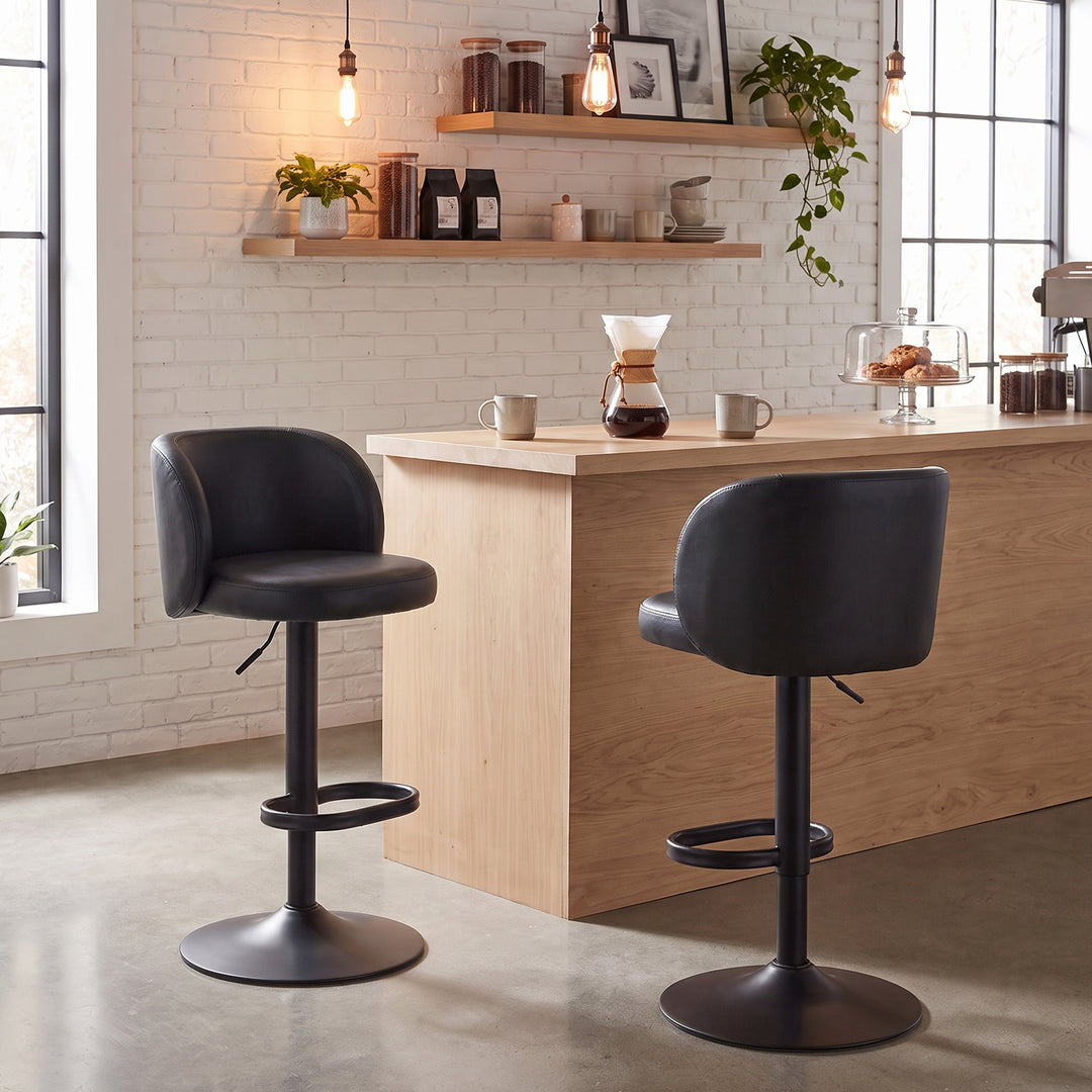 YOUNIKE Bar Stools with Curved Backrest 360° Swivel Kitchen Island Stools for Home Bar & Kitchen