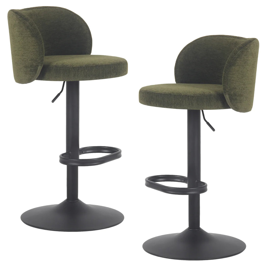 YOUNIKE Bar Stools with Curved Backrest 360° Swivel Kitchen Island Stools for Home Bar & Kitchen