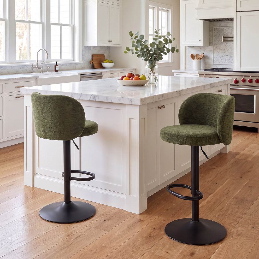 YOUNIKE Bar Stools with Curved Backrest 360° Swivel Kitchen Island Stools for Home Bar & Kitchen