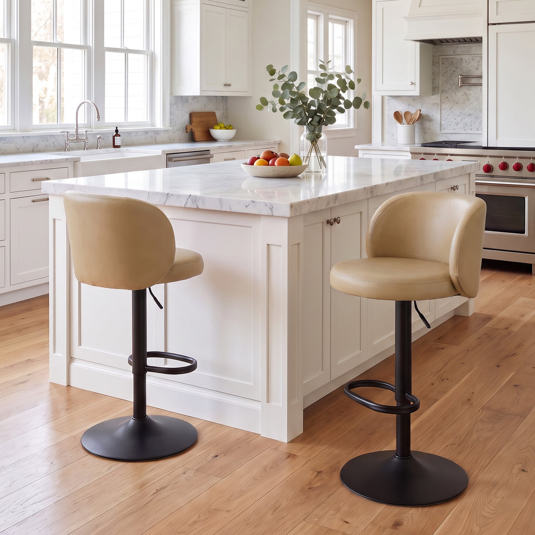 YOUNIKE Bar Stools with Curved Backrest 360° Swivel Kitchen Island Stools for Home Bar & Kitchen
