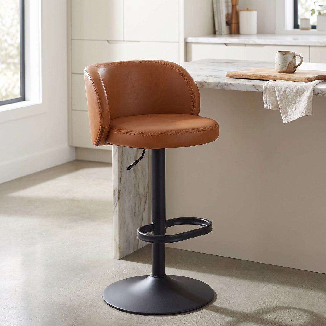 YOUNIKE Bar Stools with Curved Backrest 360° Swivel Kitchen Island Stools for Home Bar & Kitchen
