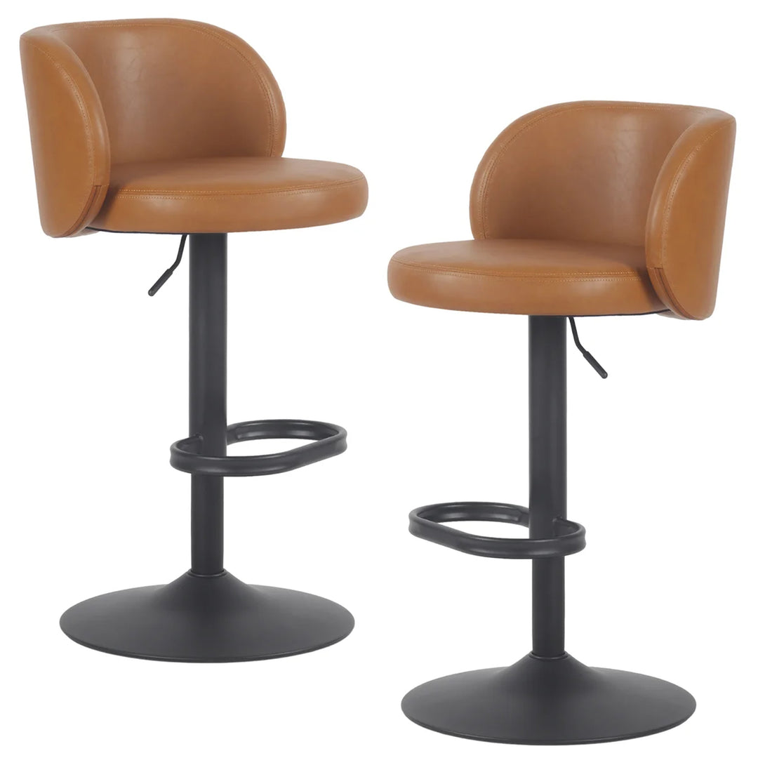 YOUNIKE Bar Stools with Curved Backrest 360° Swivel Kitchen Island Stools for Home Bar & Kitchen