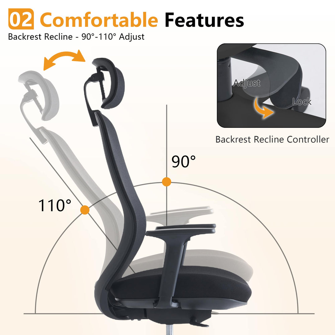 YOUNIKE Office Chair High Back Home Desk Chair with Headrest