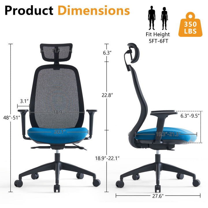 YOUNIKE Office Chair High Back Home Desk Chair with Headrest