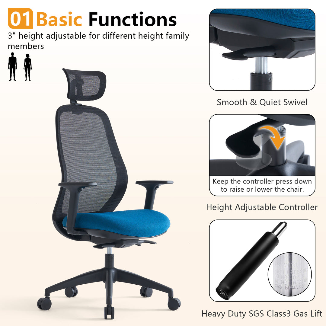 YOUNIKE Office Chair High Back Home Desk Chair with Headrest