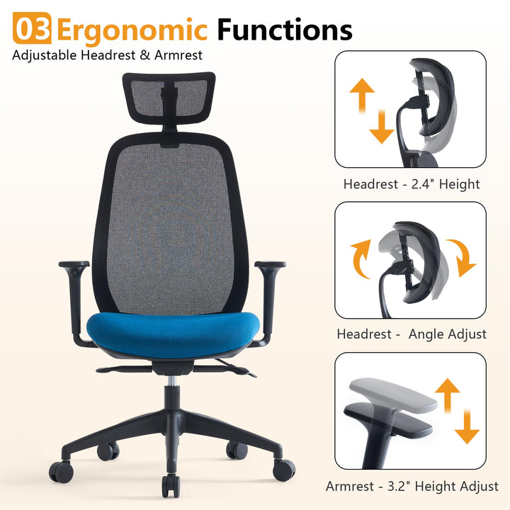 YOUNIKE Office Chair High Back Home Desk Chair with Headrest