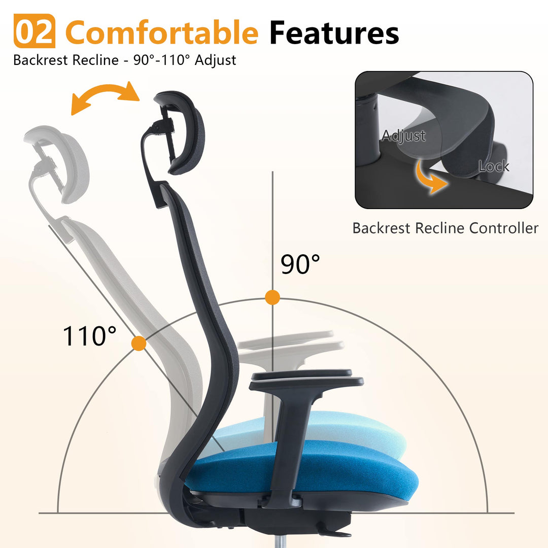 YOUNIKE Office Chair High Back Home Desk Chair with Headrest