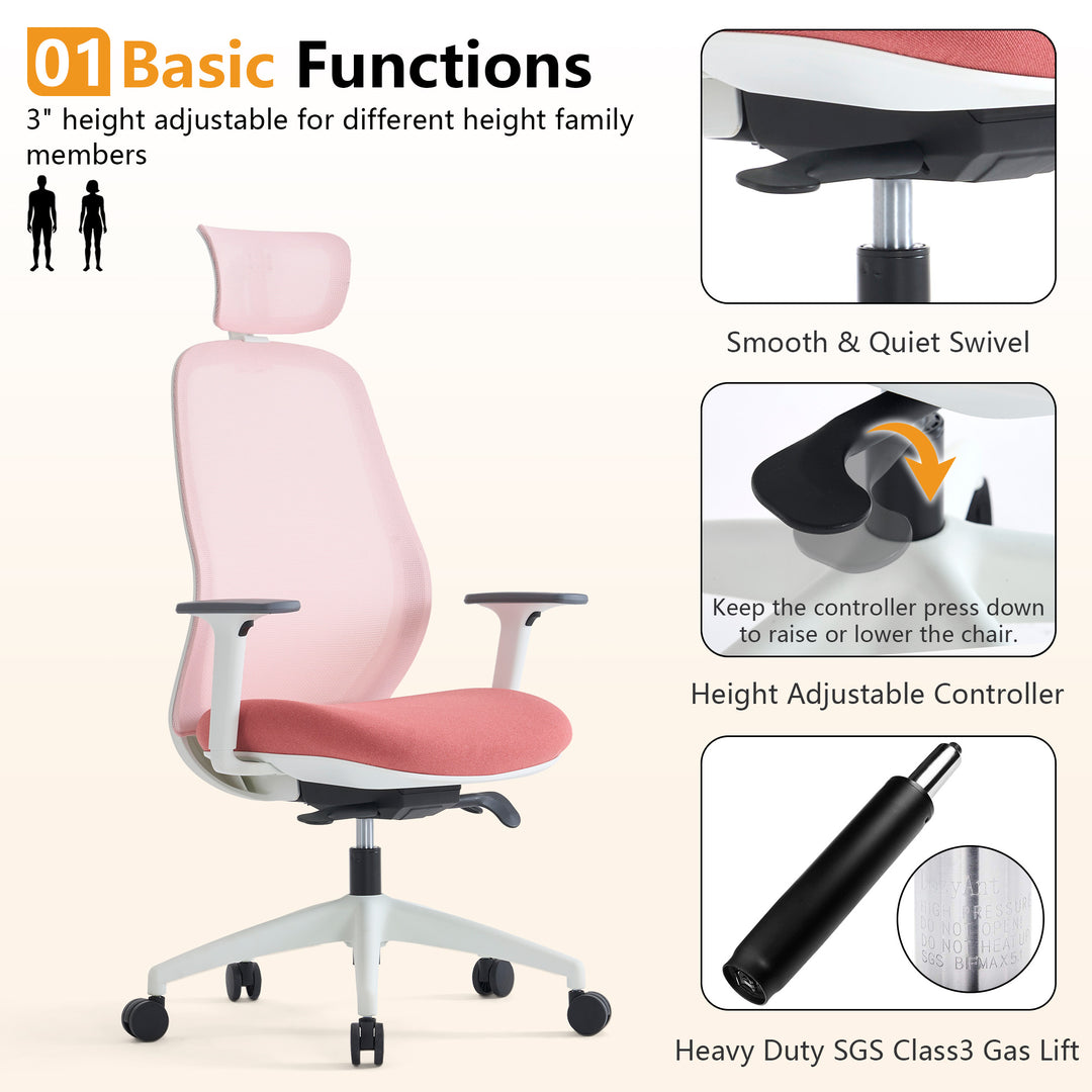 YOUNIKE Office Chair High Back Home Desk Chair with Headrest