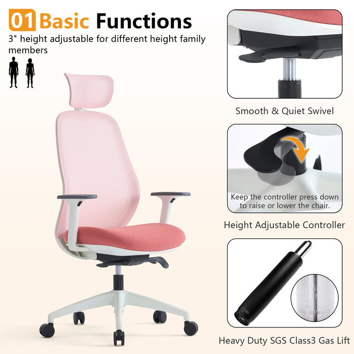 YOUNIKE Office Chair High Back Home Desk Chair with Headrest