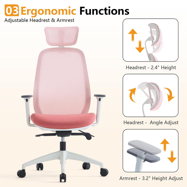 YOUNIKE Office Chair High Back Home Desk Chair with Headrest