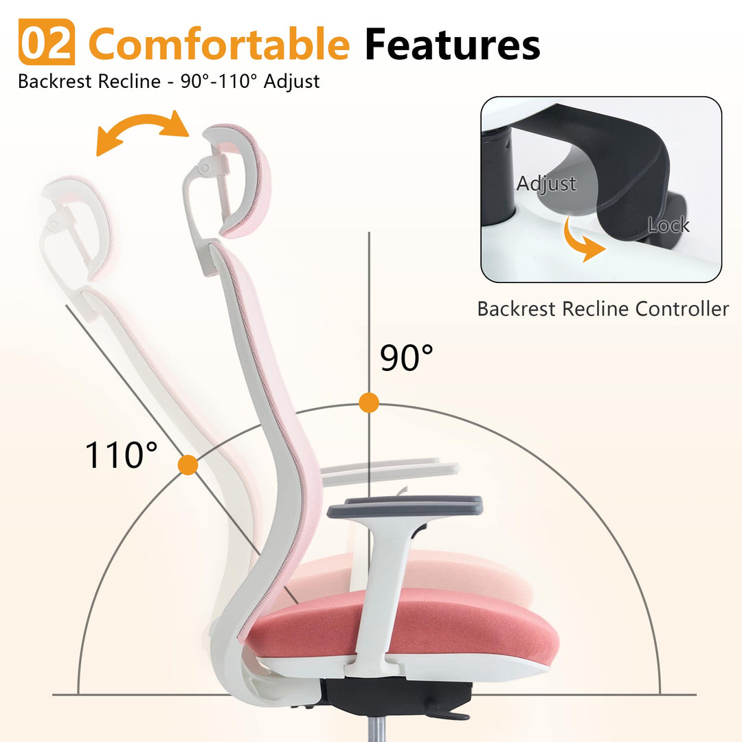YOUNIKE Office Chair High Back Home Desk Chair with Headrest